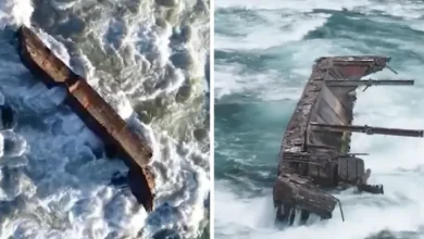 Photo of 104-Year-Old Shipwreck Is Dangerously Close To Going Over The Top Of Niagara Falls