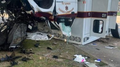 Photo of 9 injured, including newborn child, in ambulance rollover crash…See more