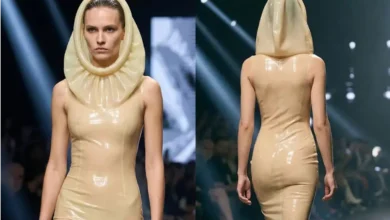 Photo of “Shock Runway Moment: Balenciaga’s Giant Condom-Like Latex Dress Goes Viral”